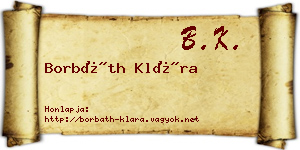 Borbáth Klára névjegykártya