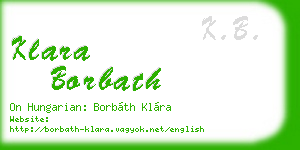 klara borbath business card